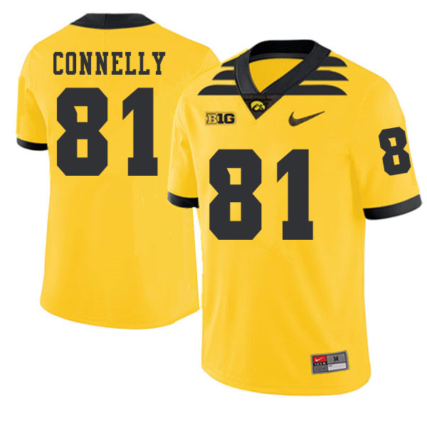 2019 Men #81 Kyle Connelly Iowa Hawkeyes College Football Alternate Jerseys Sale-Gold